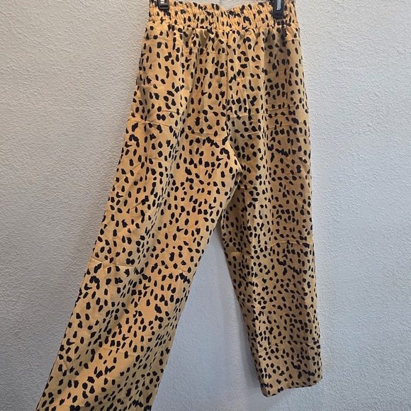 Hey Moments Womens Leopard Print Pants Large Tan Black Wide Leg Elastic Waist... - Picture 10 of 14